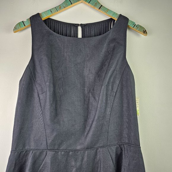 Vintage 90's Geary Roark Kamisato Linen LBD with Open Corded Back, Sz 14, NWT - Picture 4 of 12